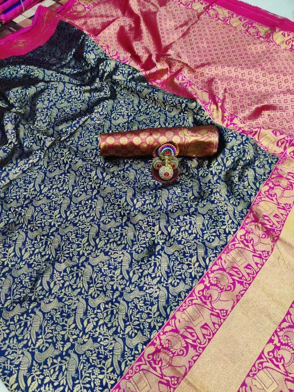 Blue_Embellished_Banarasi_Georgette_Saree_(Blue)